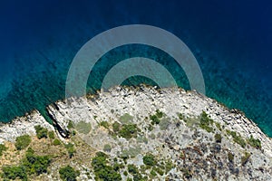 Rugged coastline of BraÃÂ island, Croatia photo